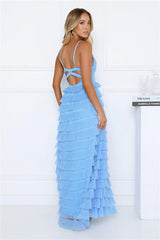 Outfit Highlight Tulle Maxi Dress Blue